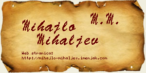 Mihajlo Mihaljev vizit kartica